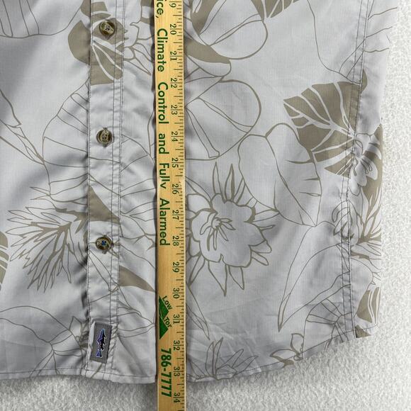 PATAGONIA Shirt Mens L Sol Patrol II Floral Performance Mesh Lined Ripstop Gray - Picture 13 of 14